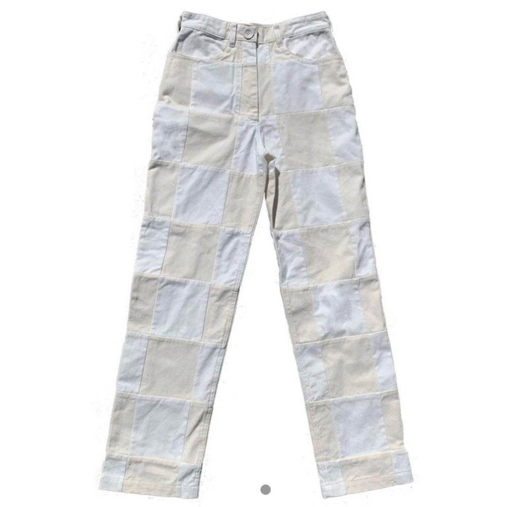 Tyler McGillivary Beige and White Checkerboard Pants